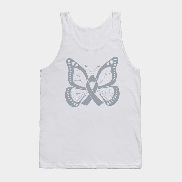 Silver Butterfly Awareness Ribbon Tank Top by FanaticTee